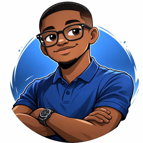 Reece Molyneux wearing a blue t-shirt